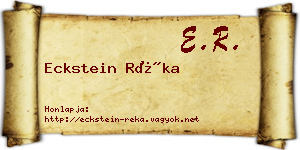 Eckstein Réka névjegykártya